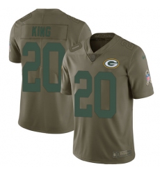 Youth Nike Green Bay Packers #20 Kevin King Limited Olive 2017 Salute to Service NFL Jersey