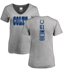 NFL Women's Nike Indianapolis Colts #61 JMarcus Webb Ash Backer T-Shirt