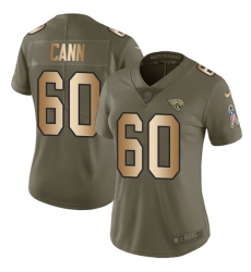 Women's Nike Jacksonville Jaguars #60 A. J. Cann Limited Olive/Gold 2017 Salute to Service NFL Jersey