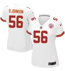 Women's Nike Kansas City Chiefs #56 Derrick Johnson Game White NFL Jersey