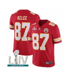 Men's Kansas City Chiefs #87 Travis Kelce Red Team Color Vapor Untouchable Limited Player Super Bowl LIV Bound Football Jersey