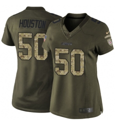 Women's Nike Kansas City Chiefs #50 Justin Houston Elite Green Salute to Service NFL Jersey