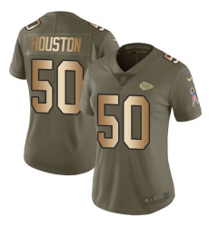Women's Nike Kansas City Chiefs #50 Justin Houston Limited Olive/Gold 2017 Salute to Service NFL Jersey