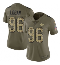 Women's Nike Kansas City Chiefs #96 Bennie Logan Limited Olive/Camo 2017 Salute to Service NFL Jersey